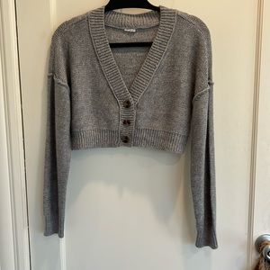 Garage grey knit button up cropped sweater size small **NEVER WORN**
